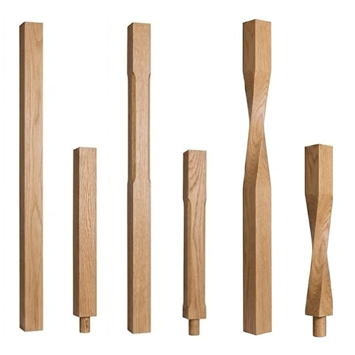 Oak Lacquered Finish Newel Posts